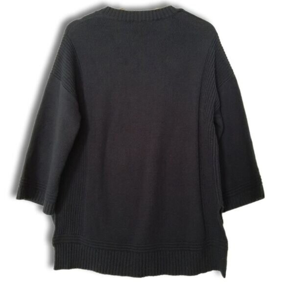 JOE FRESH \ High-Low Hem Relaxed Fit V-Neck Pullover Sweater Navy Blue Sz S - Picture 8 of 14